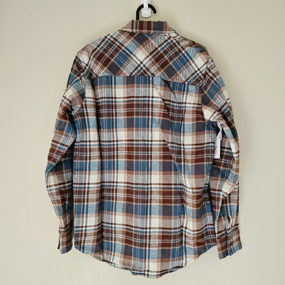 Aritzia TNA Oversized Cotton Plaid Shirt - 2021 - Jorie WHS (Brown/Blue/White) - Picture 3 of 15